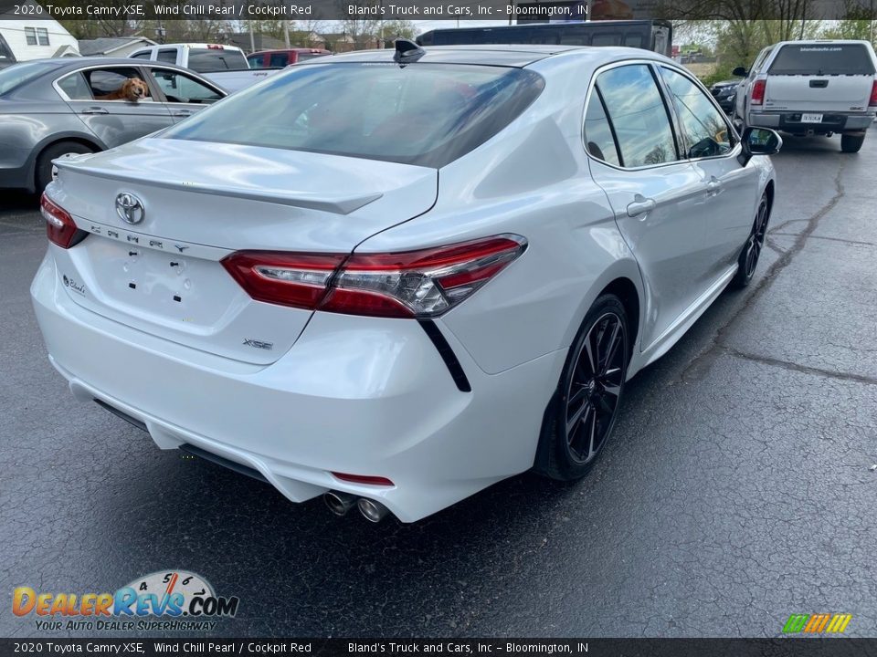 2020 Toyota Camry XSE Wind Chill Pearl / Cockpit Red Photo #5