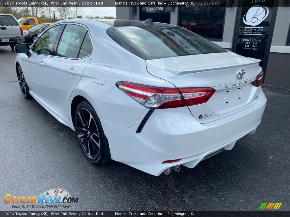 2020 Toyota Camry XSE Wind Chill Pearl / Cockpit Red Photo #7