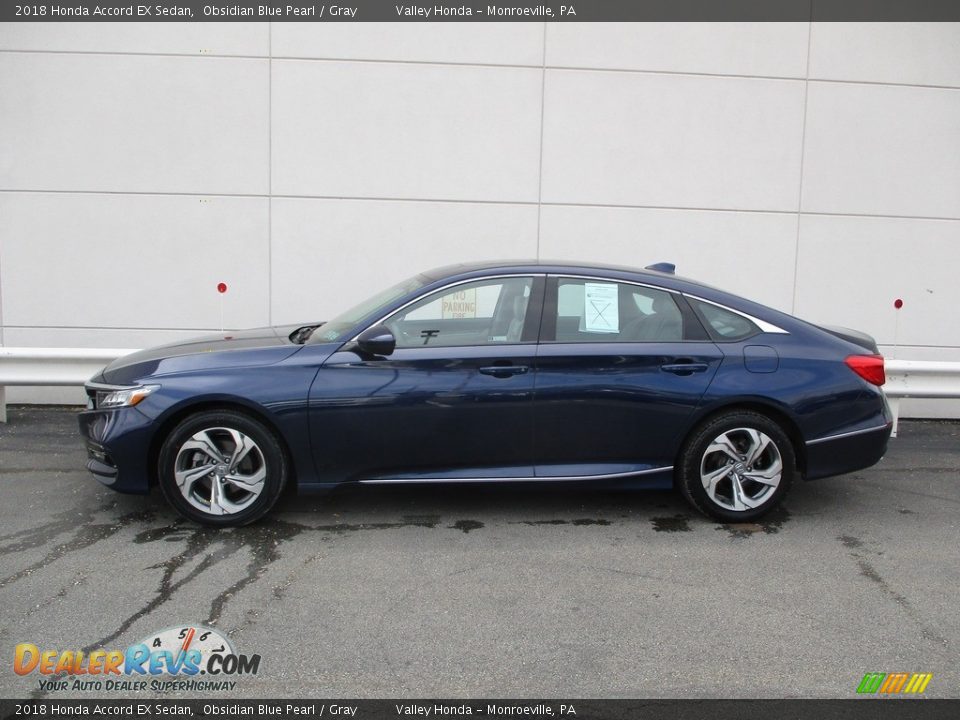 2018 Honda Accord EX Sedan Obsidian Blue Pearl / Gray Photo #2