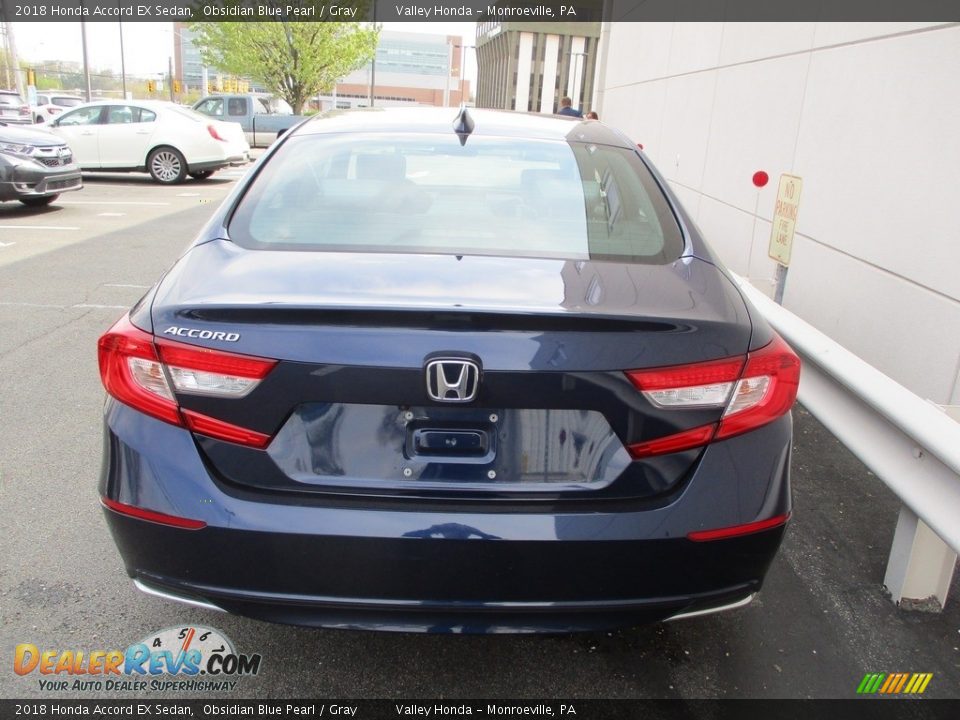 2018 Honda Accord EX Sedan Obsidian Blue Pearl / Gray Photo #4