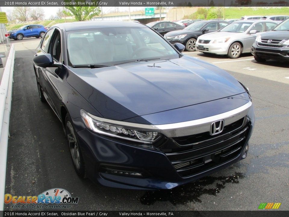 2018 Honda Accord EX Sedan Obsidian Blue Pearl / Gray Photo #7