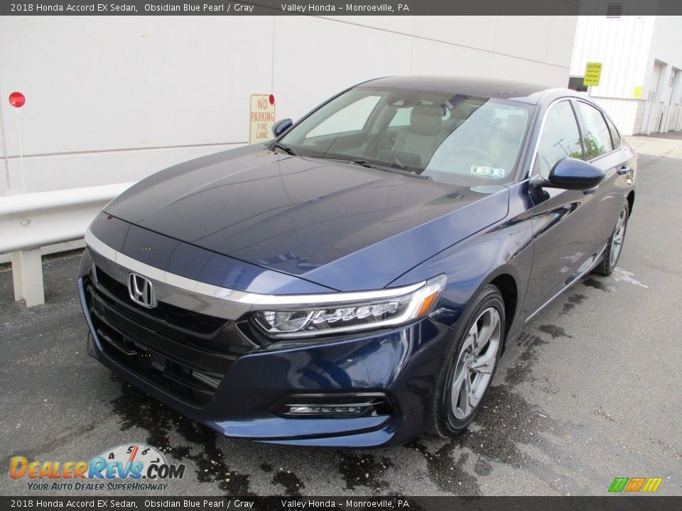 2018 Honda Accord EX Sedan Obsidian Blue Pearl / Gray Photo #9