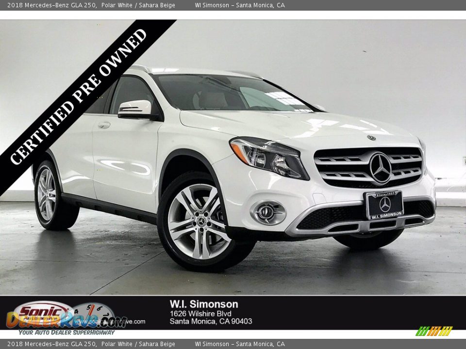 2018 Mercedes-Benz GLA 250 Polar White / Sahara Beige Photo #1