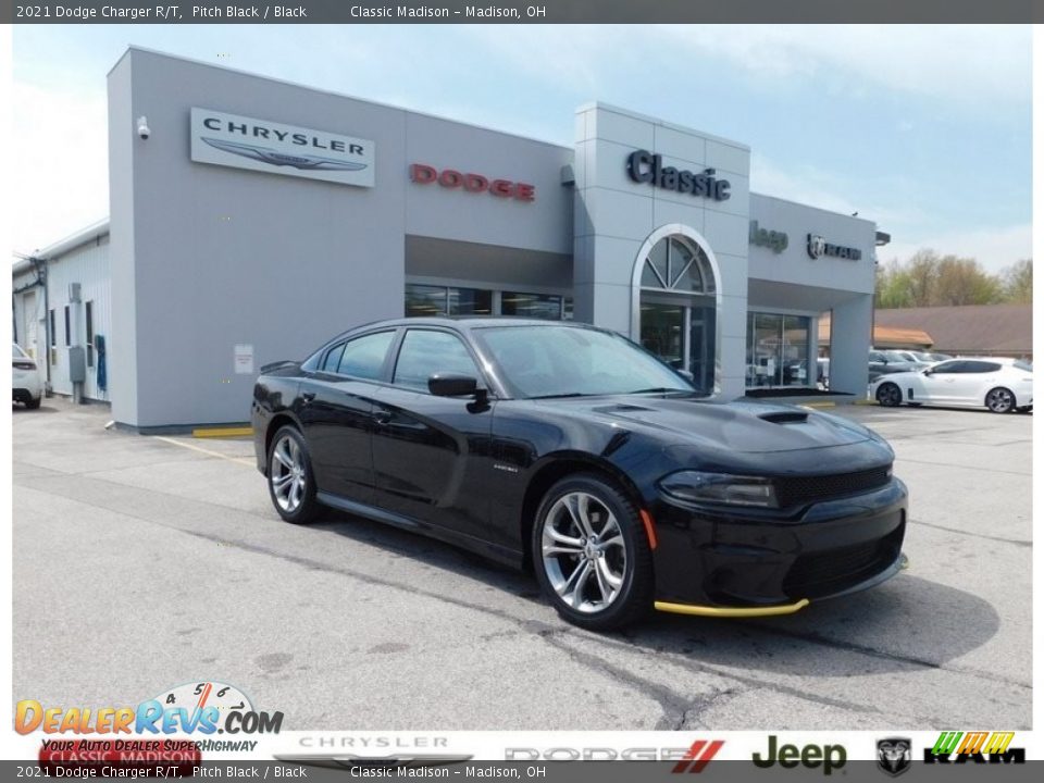 2021 Dodge Charger R/T Pitch Black / Black Photo #1