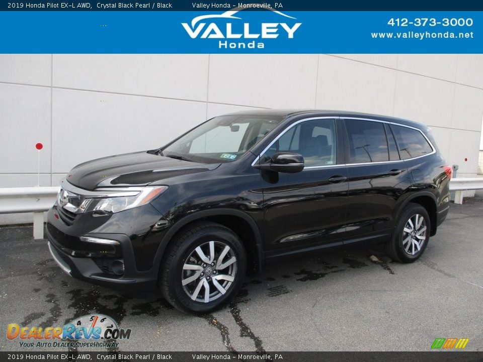 2019 Honda Pilot EX-L AWD Crystal Black Pearl / Black Photo #1