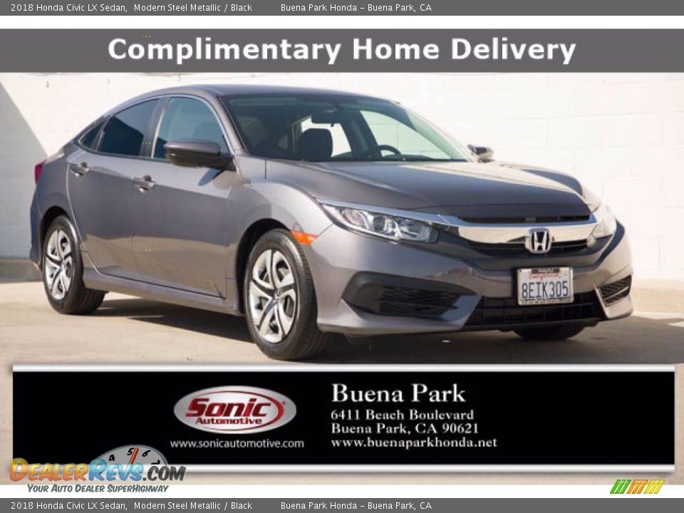 2018 Honda Civic LX Sedan Modern Steel Metallic / Black Photo #1