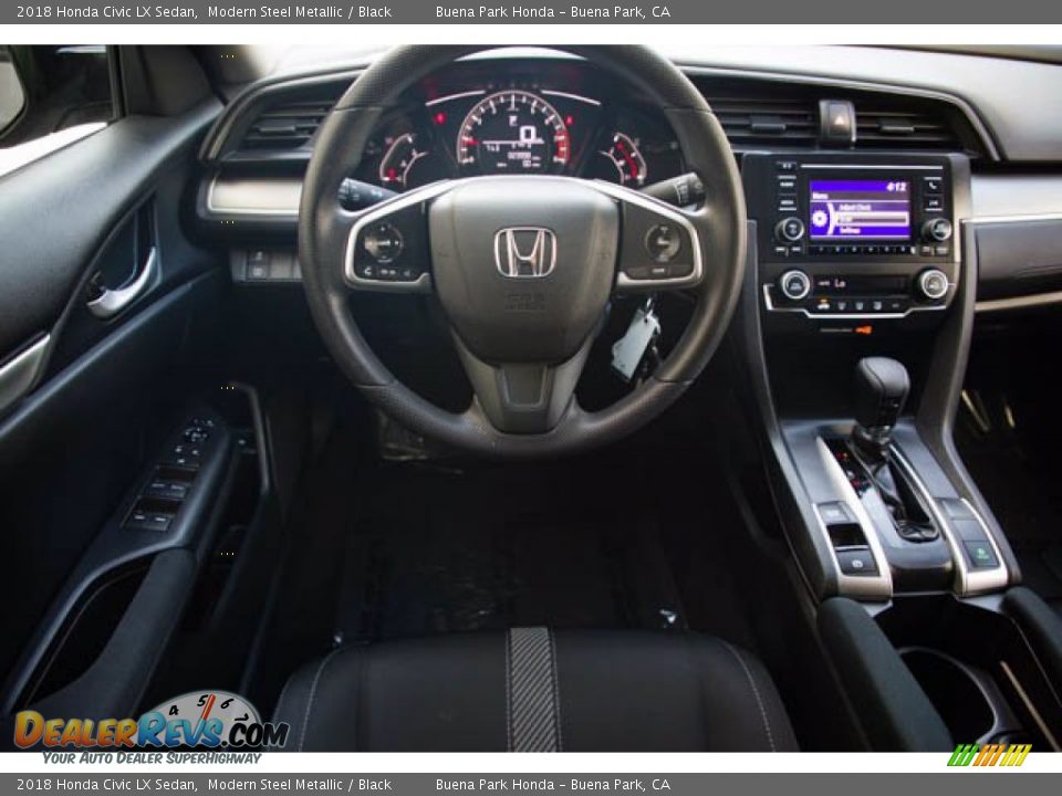 2018 Honda Civic LX Sedan Modern Steel Metallic / Black Photo #5