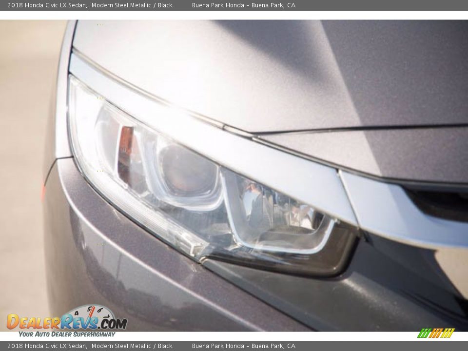 2018 Honda Civic LX Sedan Modern Steel Metallic / Black Photo #8