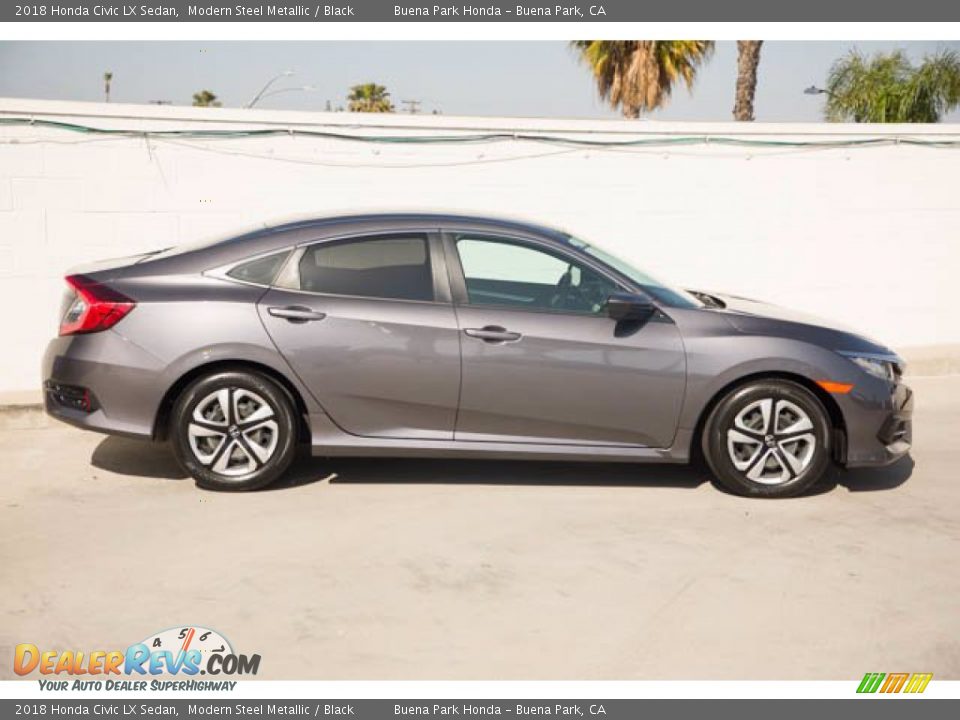 2018 Honda Civic LX Sedan Modern Steel Metallic / Black Photo #14
