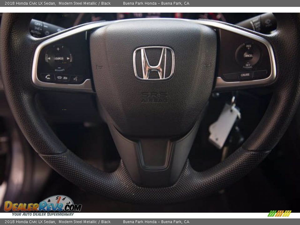 2018 Honda Civic LX Sedan Modern Steel Metallic / Black Photo #15
