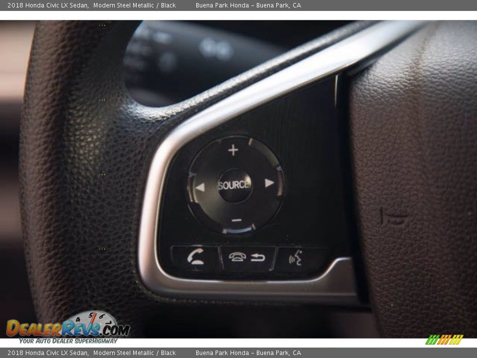 2018 Honda Civic LX Sedan Modern Steel Metallic / Black Photo #16
