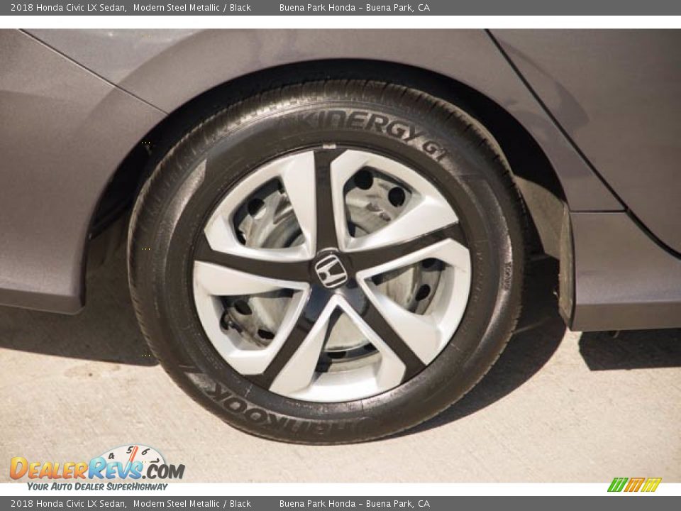 2018 Honda Civic LX Sedan Modern Steel Metallic / Black Photo #35