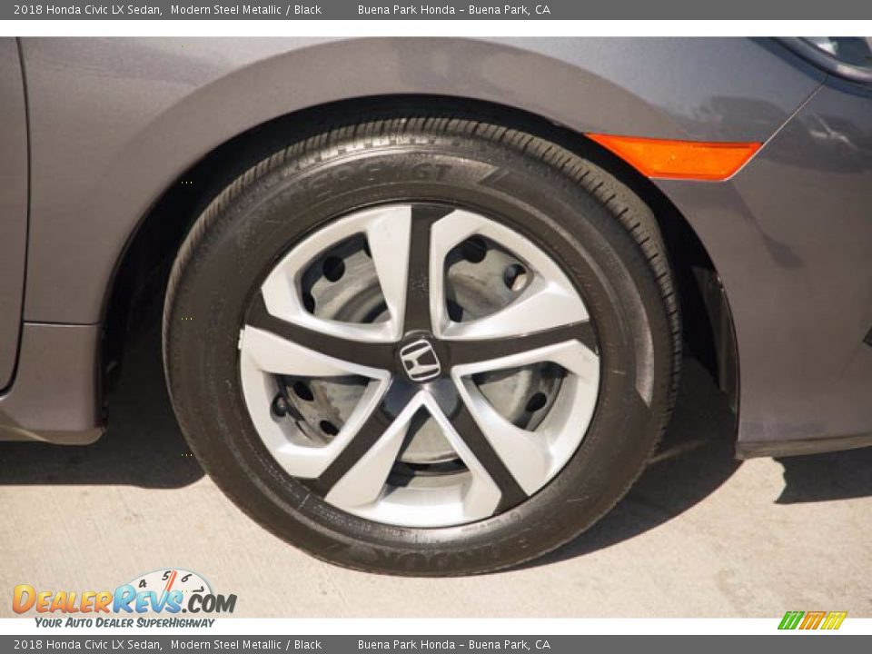 2018 Honda Civic LX Sedan Modern Steel Metallic / Black Photo #36