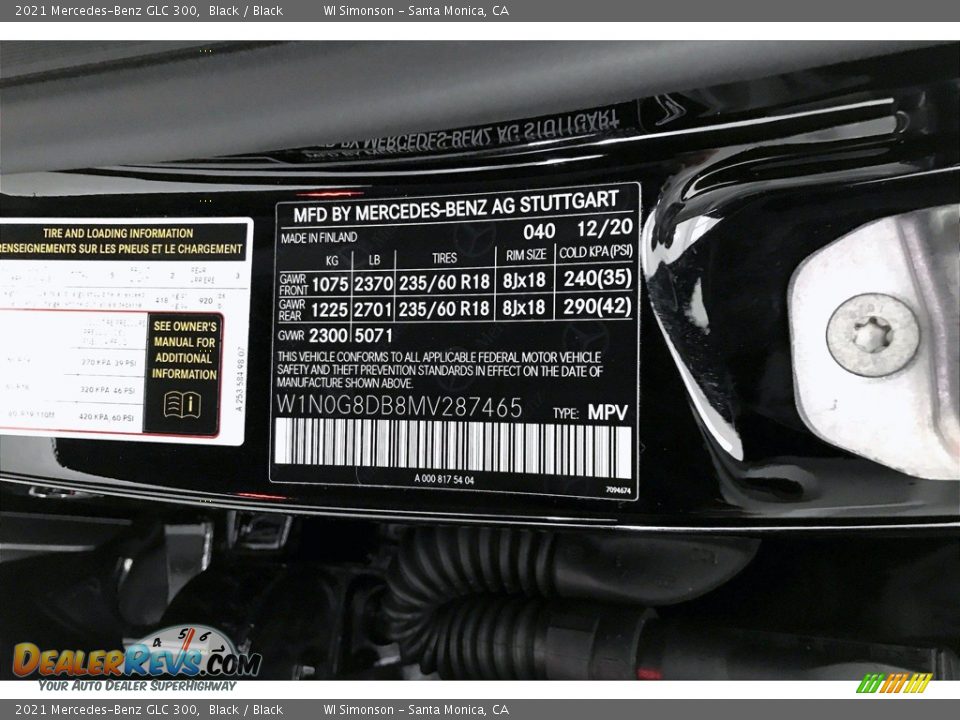 2021 Mercedes-Benz GLC 300 Black / Black Photo #11