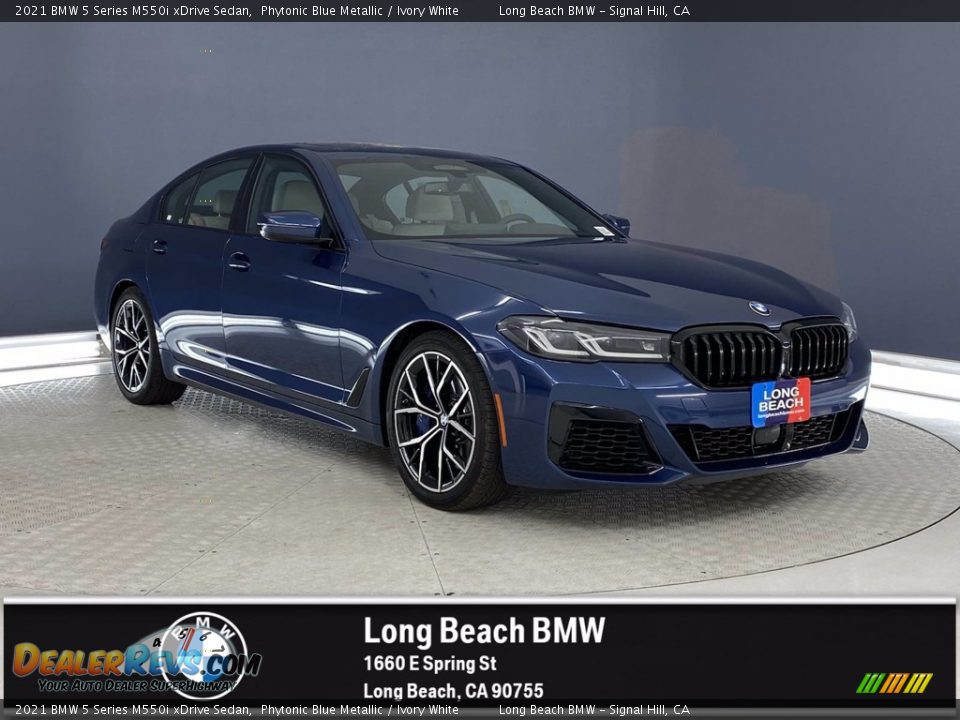 2021 BMW 5 Series M550i xDrive Sedan Phytonic Blue Metallic / Ivory White Photo #1