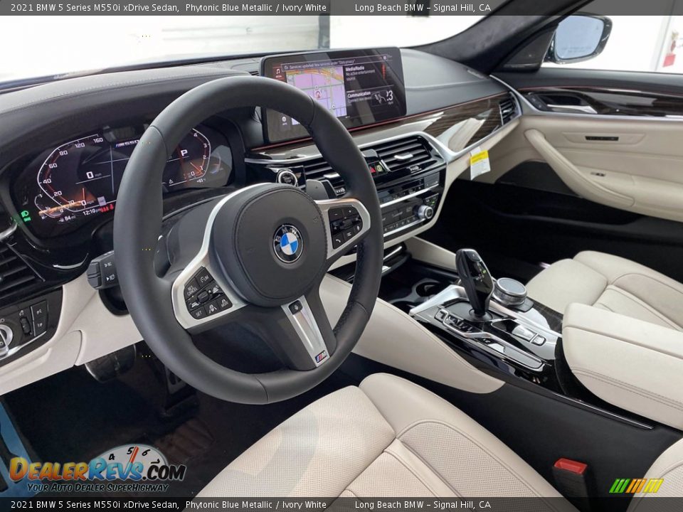 Ivory White Interior - 2021 BMW 5 Series M550i xDrive Sedan Photo #12
