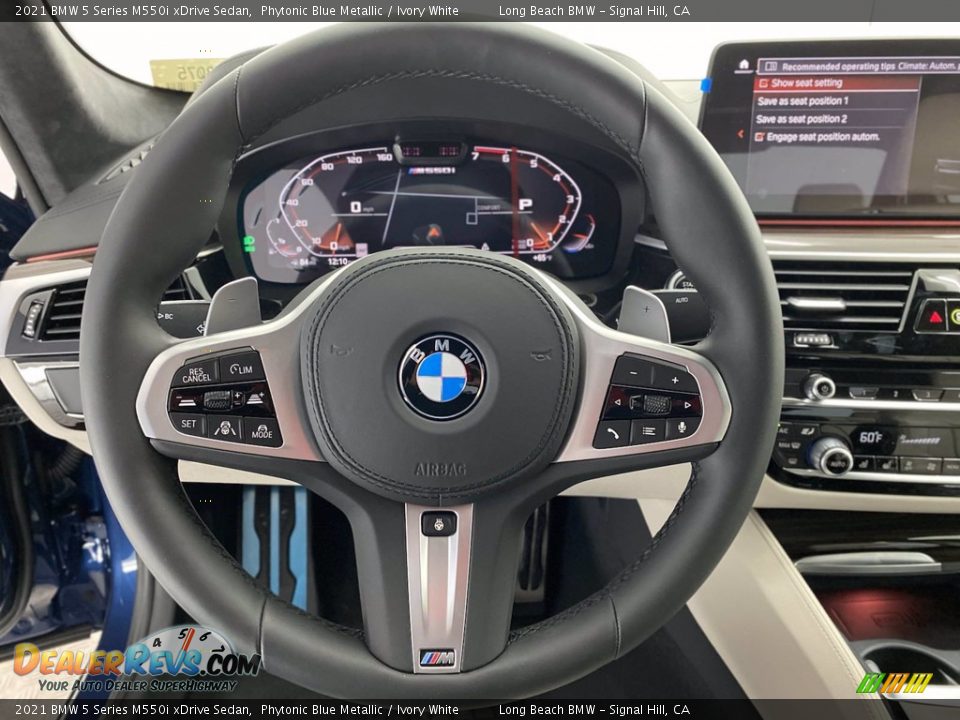 2021 BMW 5 Series M550i xDrive Sedan Steering Wheel Photo #14