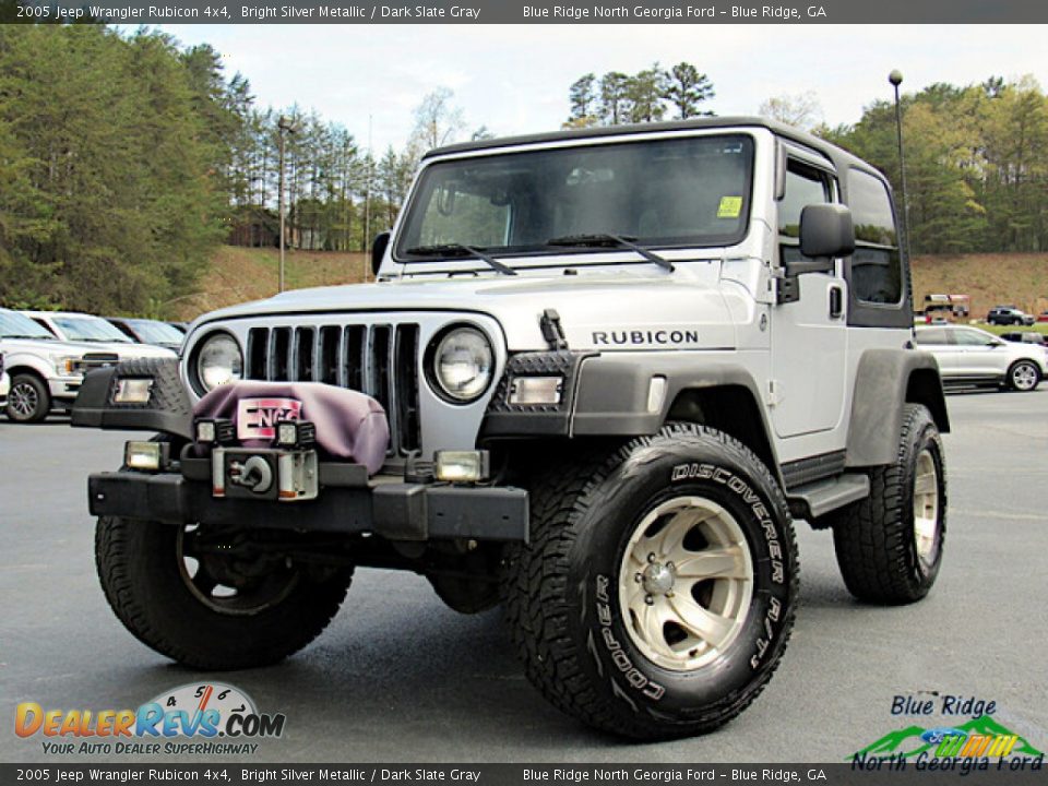 2005 Jeep Wrangler Rubicon 4x4 Bright Silver Metallic / Dark Slate Gray Photo #1