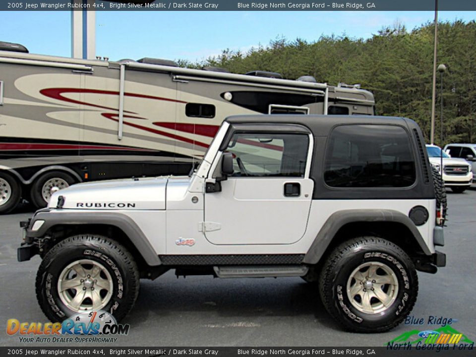 2005 Jeep Wrangler Rubicon 4x4 Bright Silver Metallic / Dark Slate Gray Photo #2