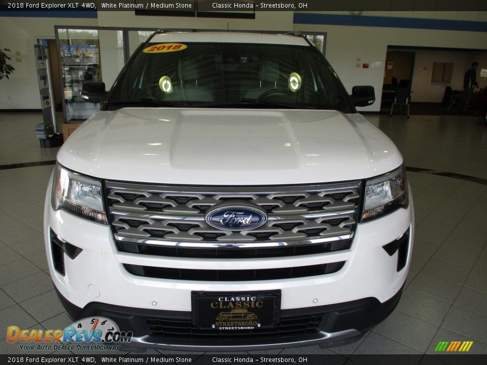 2018 Ford Explorer XLT 4WD White Platinum / Medium Stone Photo #2
