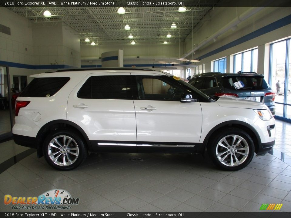 2018 Ford Explorer XLT 4WD White Platinum / Medium Stone Photo #4