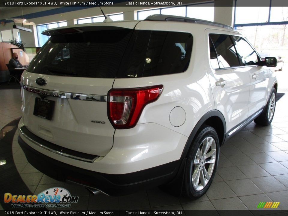 2018 Ford Explorer XLT 4WD White Platinum / Medium Stone Photo #7