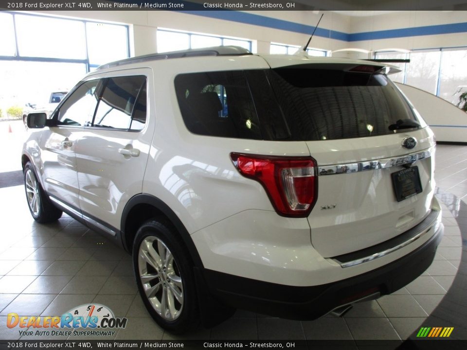 2018 Ford Explorer XLT 4WD White Platinum / Medium Stone Photo #9