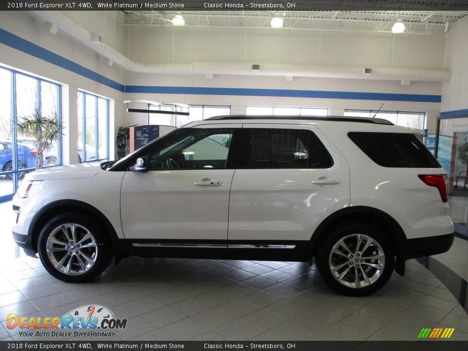 2018 Ford Explorer XLT 4WD White Platinum / Medium Stone Photo #10