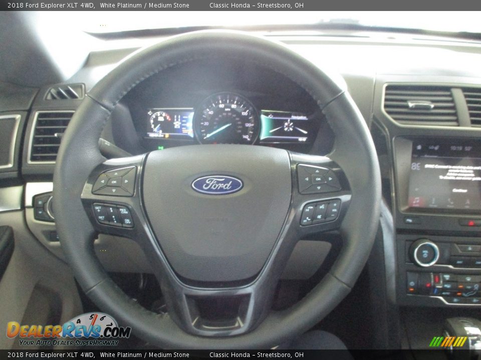 2018 Ford Explorer XLT 4WD White Platinum / Medium Stone Photo #33