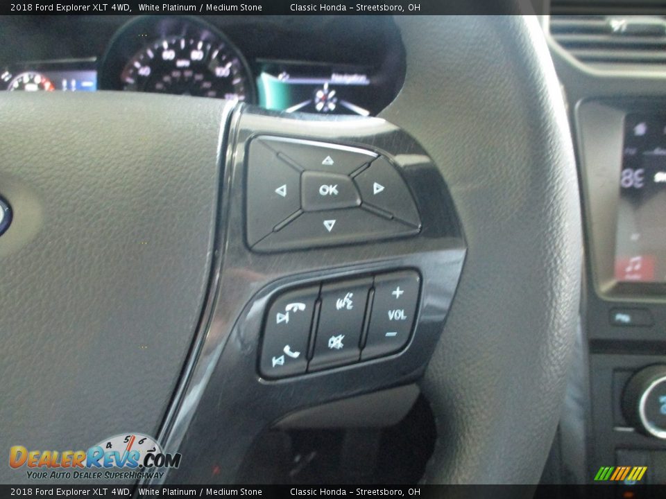 2018 Ford Explorer XLT 4WD White Platinum / Medium Stone Photo #34