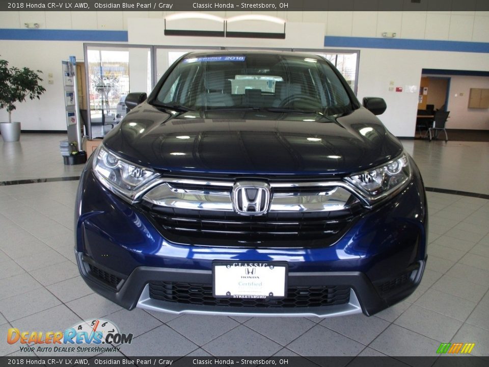 2018 Honda CR-V LX AWD Obsidian Blue Pearl / Gray Photo #2