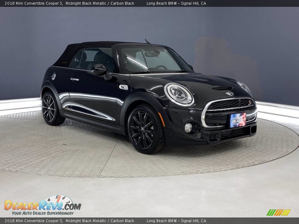 2018 Mini Convertible Cooper S Midnight Black Metallic / Carbon Black Photo #1