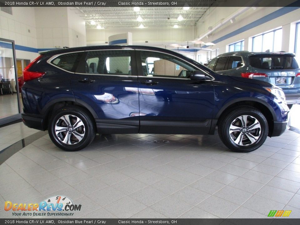 2018 Honda CR-V LX AWD Obsidian Blue Pearl / Gray Photo #4