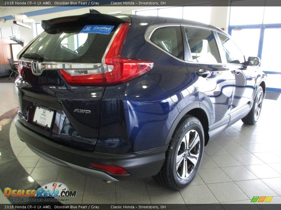 2018 Honda CR-V LX AWD Obsidian Blue Pearl / Gray Photo #5