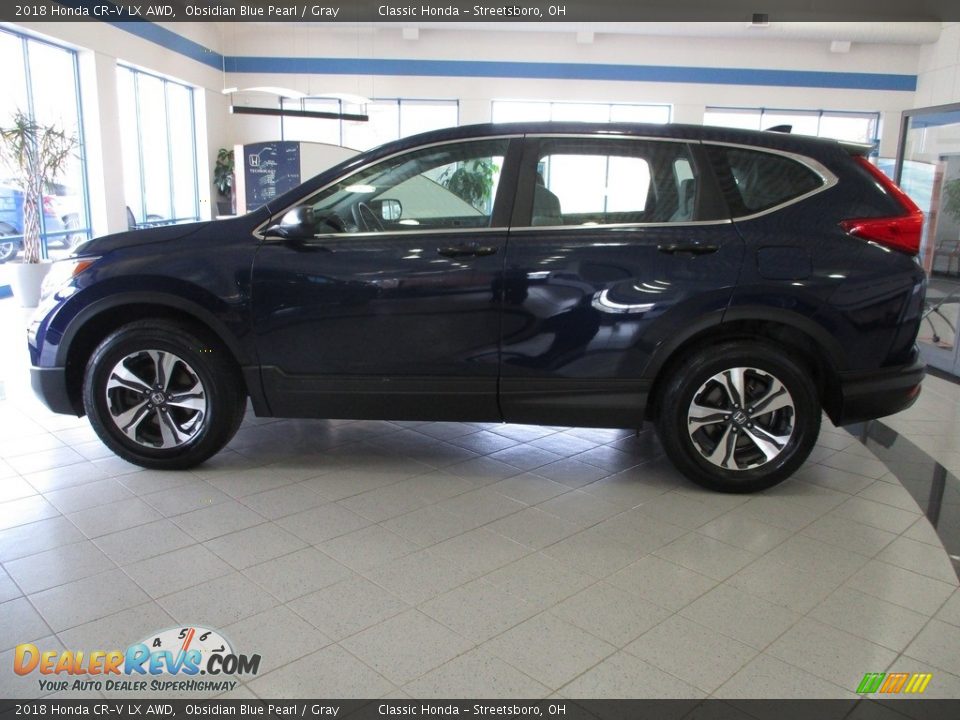 2018 Honda CR-V LX AWD Obsidian Blue Pearl / Gray Photo #8