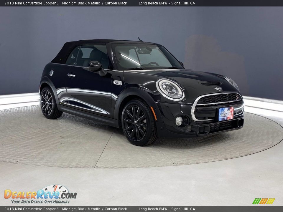 2018 Mini Convertible Cooper S Midnight Black Metallic / Carbon Black Photo #36