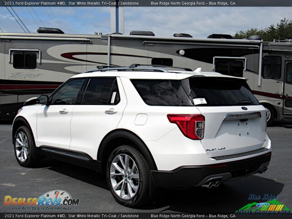 2021 Ford Explorer Platinum 4WD Star White Metallic Tri-Coat / Sandstone Photo #3