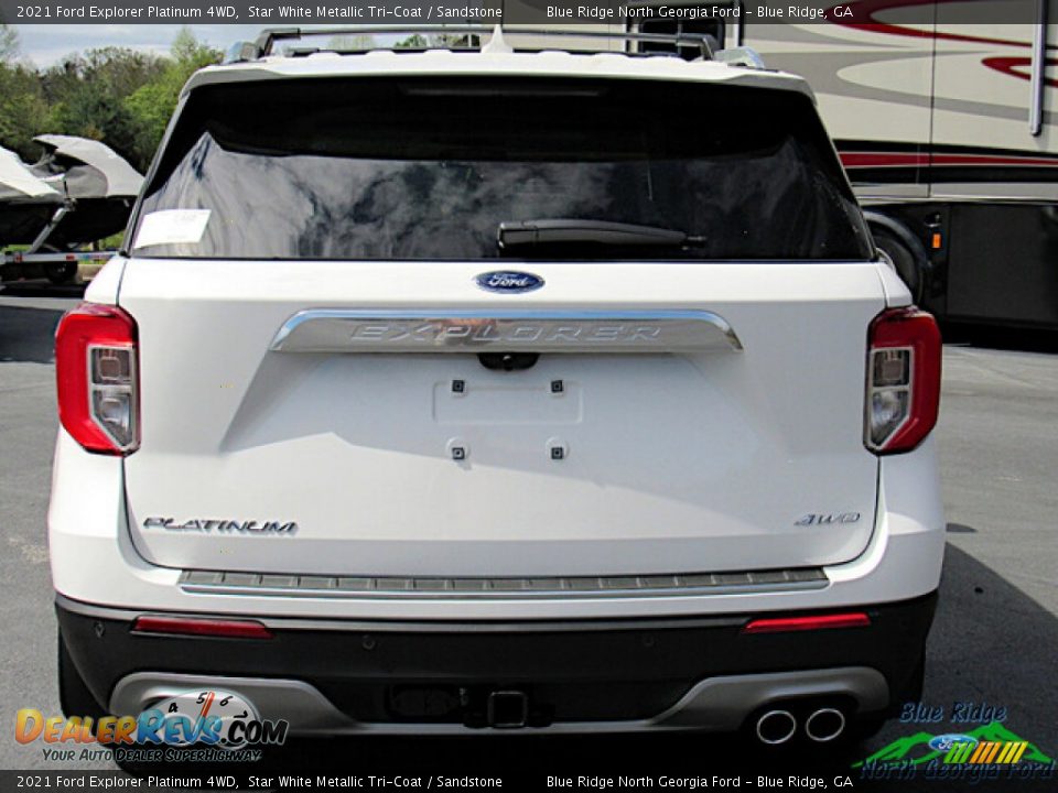 2021 Ford Explorer Platinum 4WD Star White Metallic Tri-Coat / Sandstone Photo #4