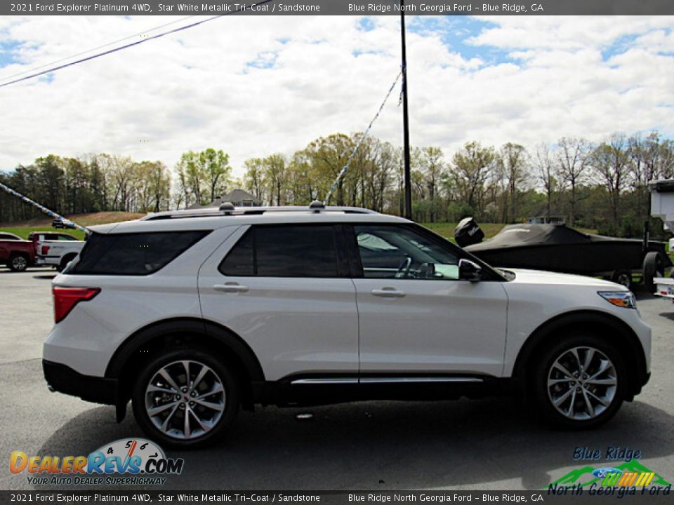 2021 Ford Explorer Platinum 4WD Star White Metallic Tri-Coat / Sandstone Photo #6
