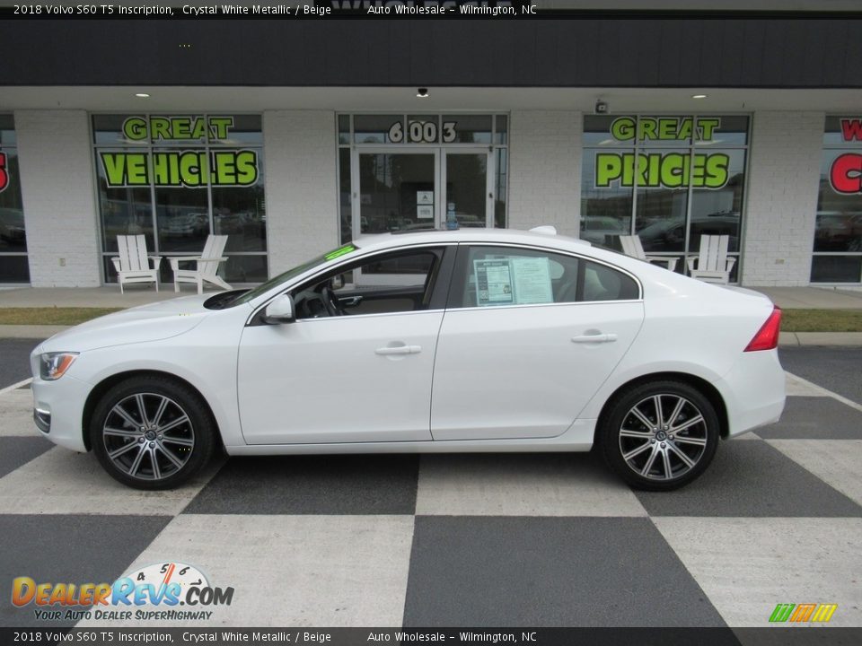 2018 Volvo S60 T5 Inscription Crystal White Metallic / Beige Photo #1