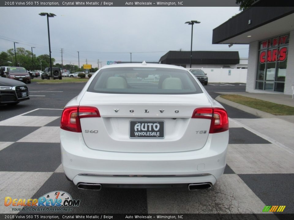 2018 Volvo S60 T5 Inscription Crystal White Metallic / Beige Photo #4