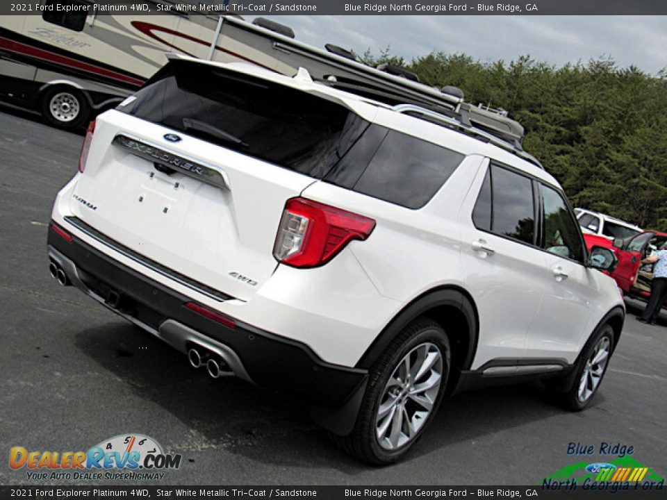 2021 Ford Explorer Platinum 4WD Star White Metallic Tri-Coat / Sandstone Photo #27