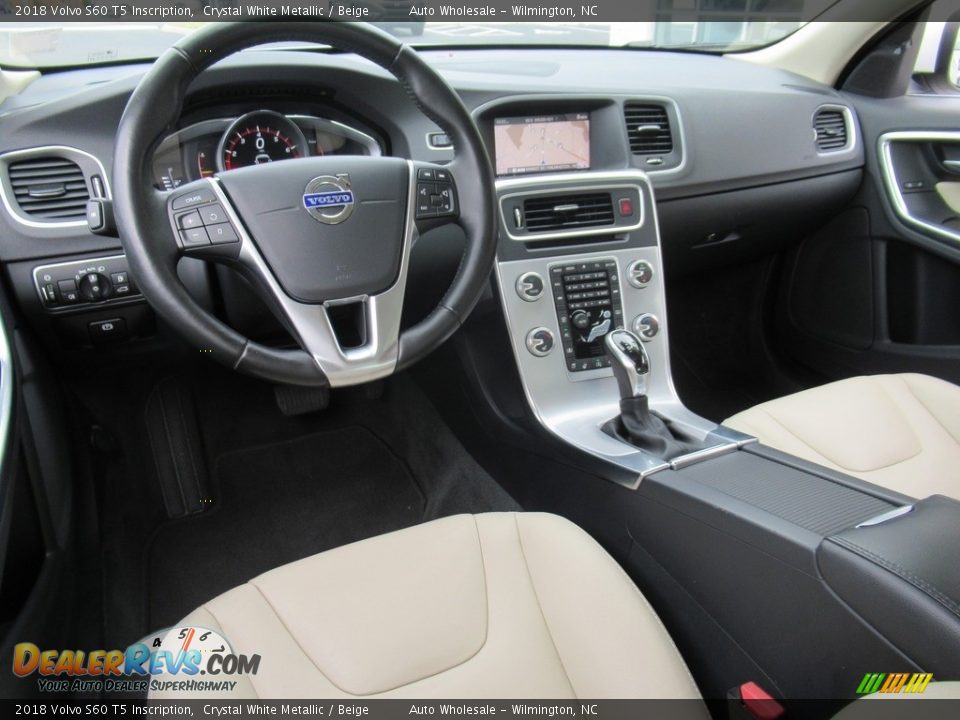 2018 Volvo S60 T5 Inscription Crystal White Metallic / Beige Photo #15