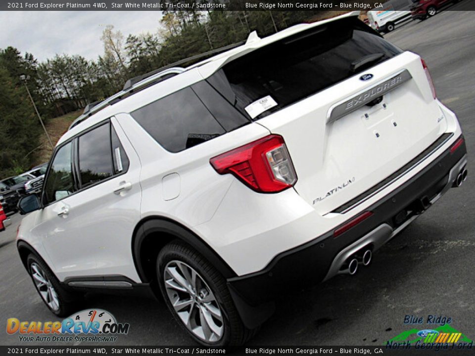 2021 Ford Explorer Platinum 4WD Star White Metallic Tri-Coat / Sandstone Photo #28