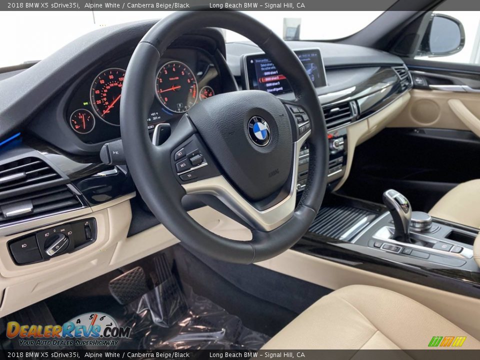 2018 BMW X5 sDrive35i Alpine White / Canberra Beige/Black Photo #16