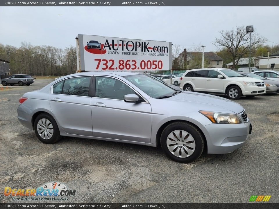 2009 Honda Accord LX Sedan Alabaster Silver Metallic / Gray Photo #2