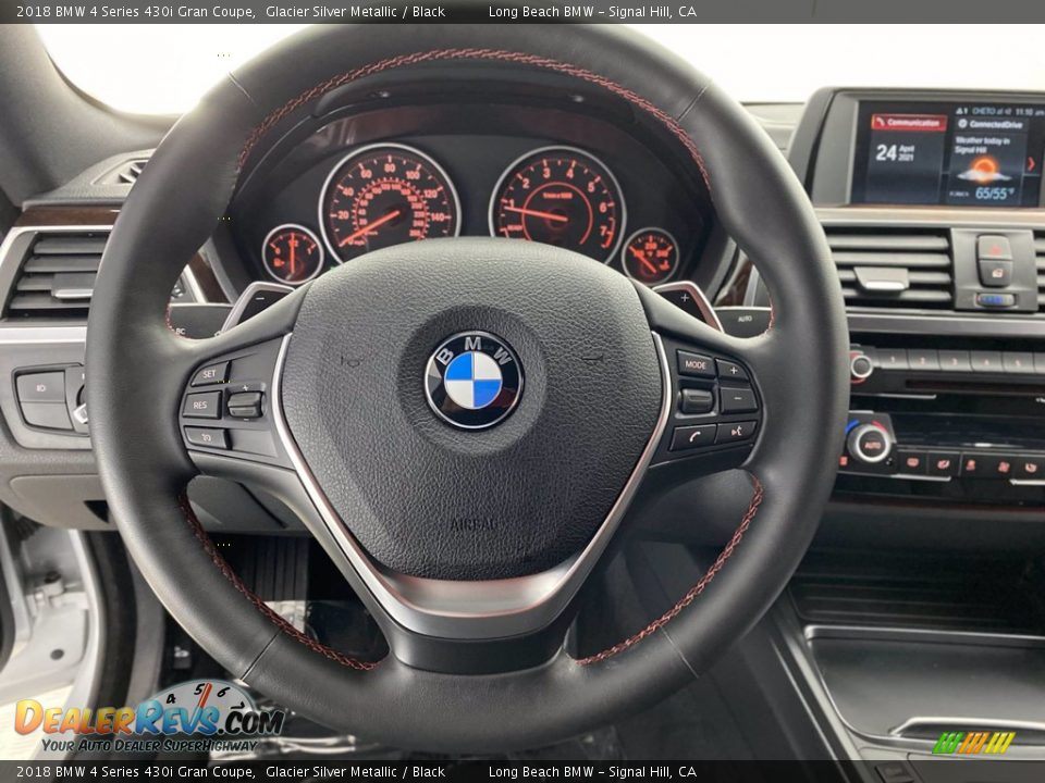 2018 BMW 4 Series 430i Gran Coupe Glacier Silver Metallic / Black Photo #18