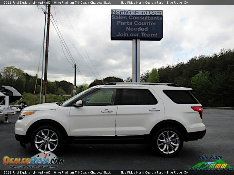 2011 Ford Explorer Limited 4WD White Platinum Tri-Coat / Charcoal Black Photo #2