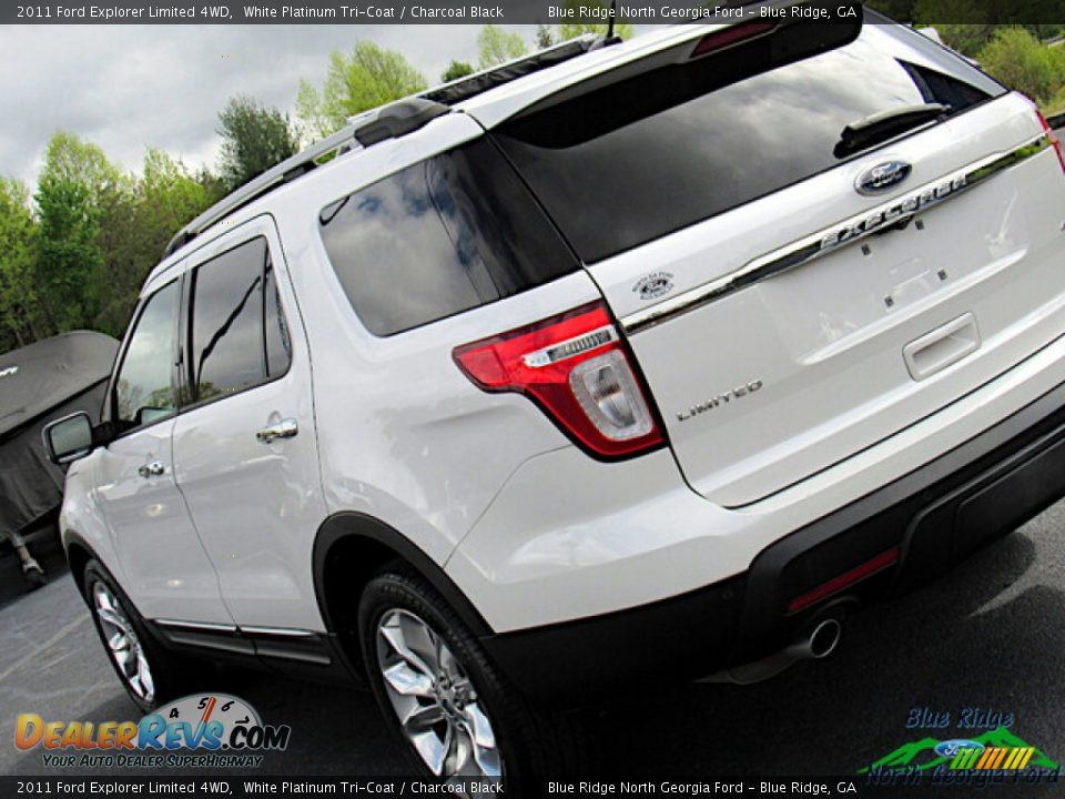 2011 Ford Explorer Limited 4WD White Platinum Tri-Coat / Charcoal Black Photo #27