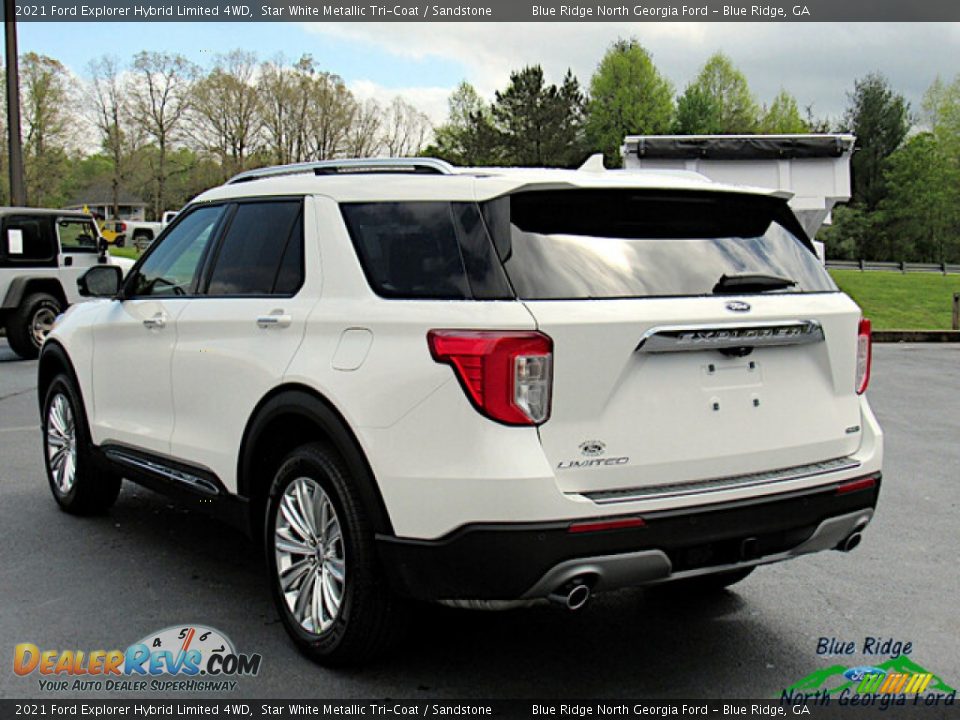 2021 Ford Explorer Hybrid Limited 4WD Star White Metallic Tri-Coat / Sandstone Photo #3